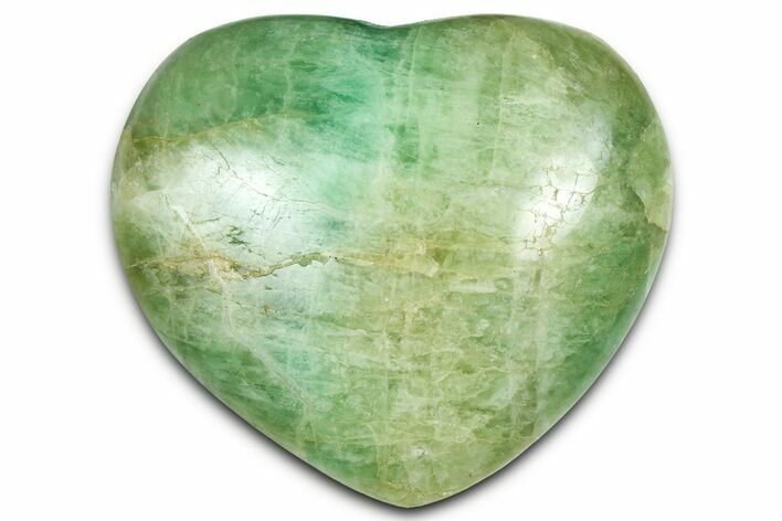 Polished Fluorescent Green Fluorite Heart - Madagascar #371743
